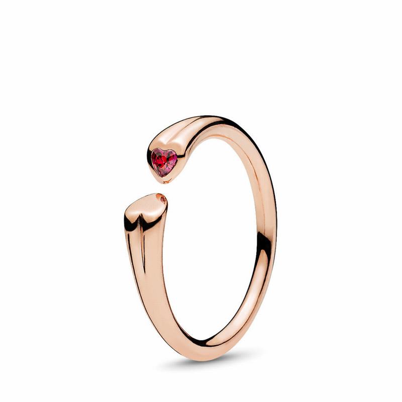 Pandora Polished & Sparkling Hearts Open Stackable Ring Online NZ, Pandora Rose™ (862514-WOR)